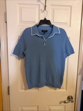 Banana Republic Light Blue Polo with White Trim